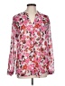 Kut from the Kloth 100% Polyester Floral Pink Long Sleeve Blouse Size L - photo 1
