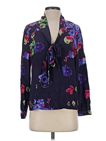 Tucker Long Sleeve Silk Top (view 1)
