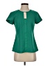 Ann Taylor 100% Polyester Green Short Sleeve Blouse Size 0 - photo 1