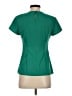 Ann Taylor 100% Polyester Green Short Sleeve Blouse Size 0 - photo 2