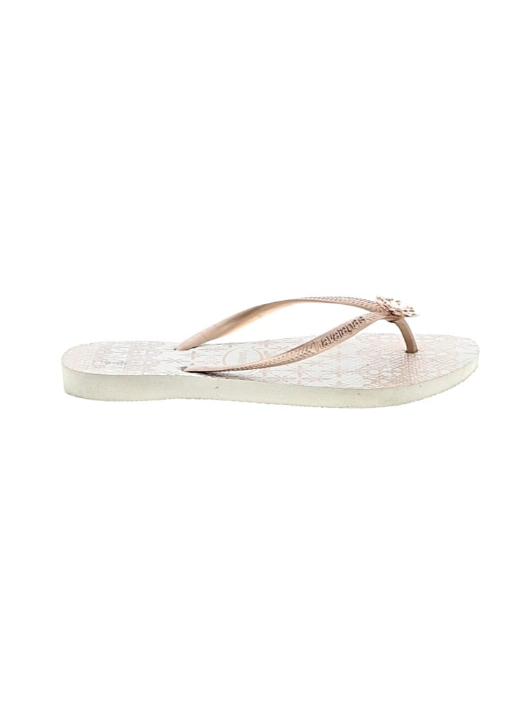Pre-owned Havaianas Flip Flops In Ivory