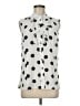 Kasper Polka Dots Ivory Sleeveless Button-Down Shirt Size 8 - photo 1