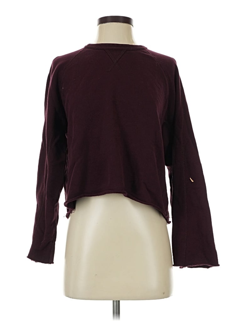Pre-owned 7 For All Mankind Pullover Sweater In Burgundy