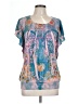 One World Teal Short Sleeve Blouse Size L - photo 1