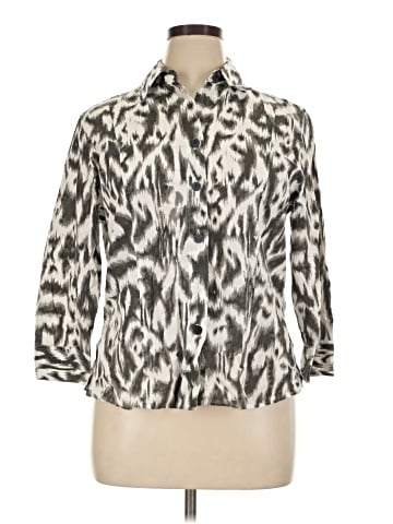 Foxcroft 3/4 Sleeve Button-Down Shirt (view 1)
