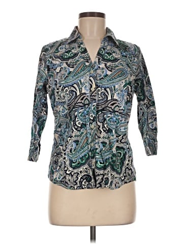 212 Collection 3/4 Sleeve Button-Down Shirt (view 1)