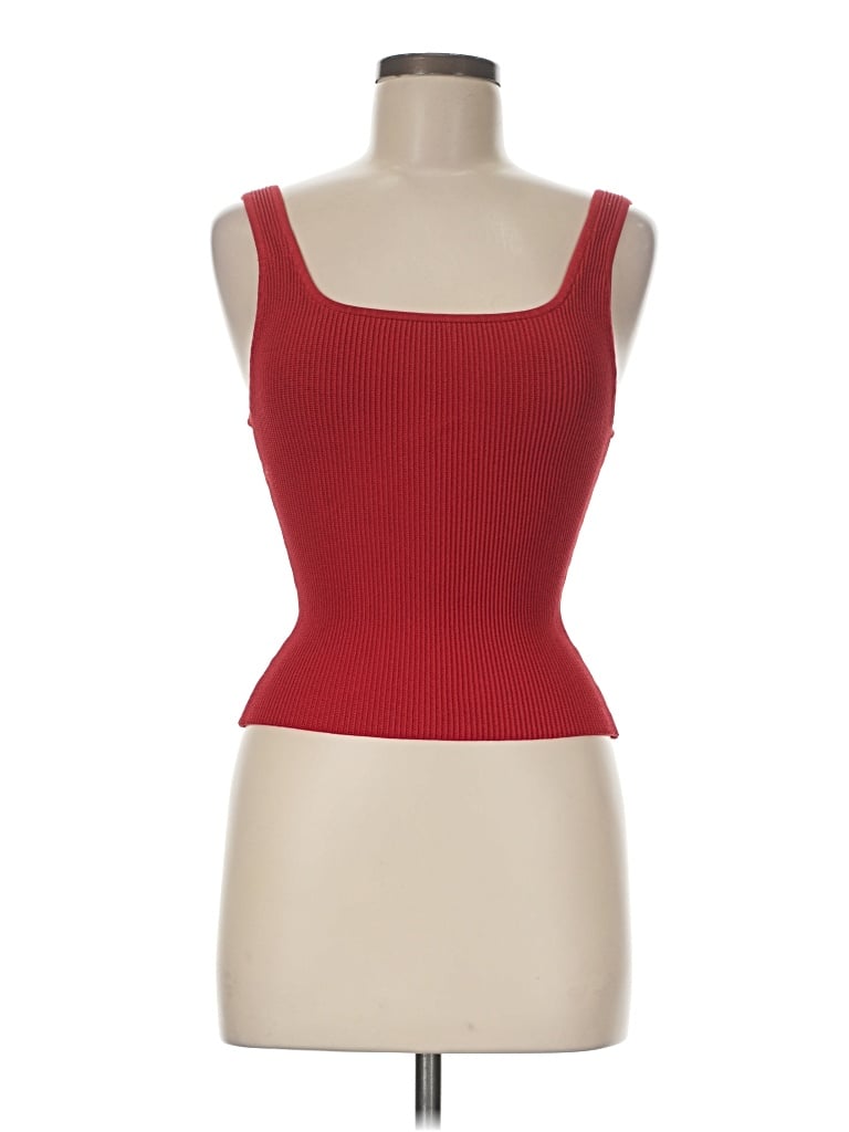 Pre-owned Babaton Tank Top Red Strapless Neckline Tops