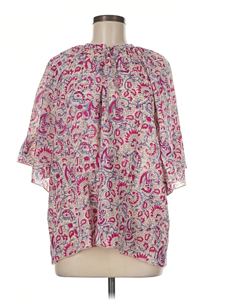 Pre-owned Antik Batik 3/4 Sleeve Blouse In Pink