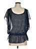 American Eagle Outfitters 100% Polyester Blue Short Sleeve Blouse Size M - photo 1