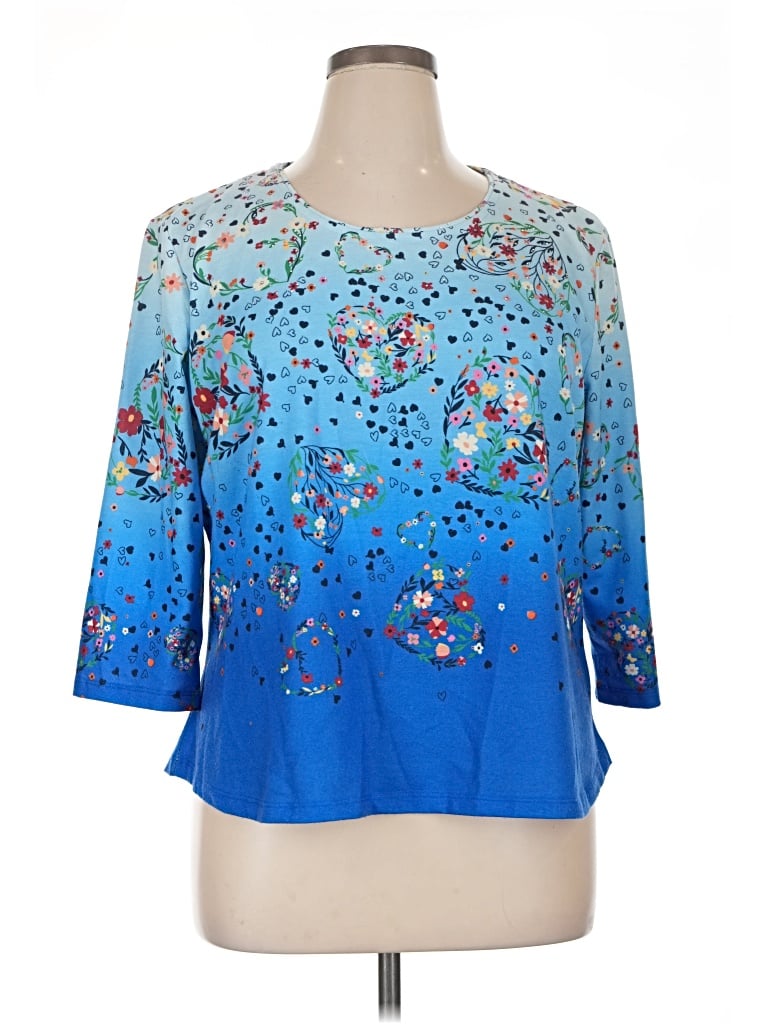 Pre-owned Allison Daley 3/4 Sleeve T-shirt In Blue