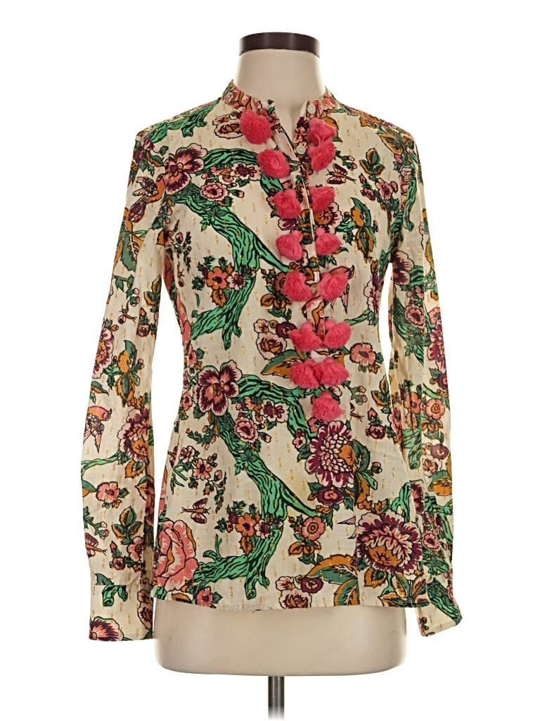 Pre-owned Figue Long Sleeve Blouse In Ivory