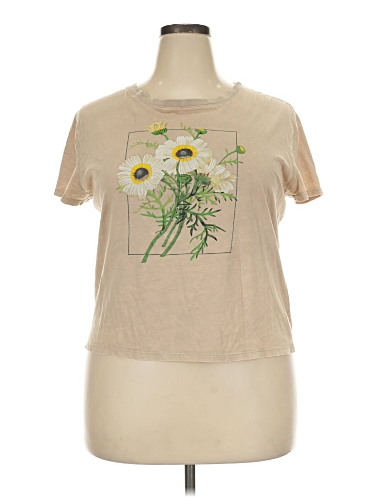 Pre-owned Fifth Sun Short Sleeve T-shirt In Tan
