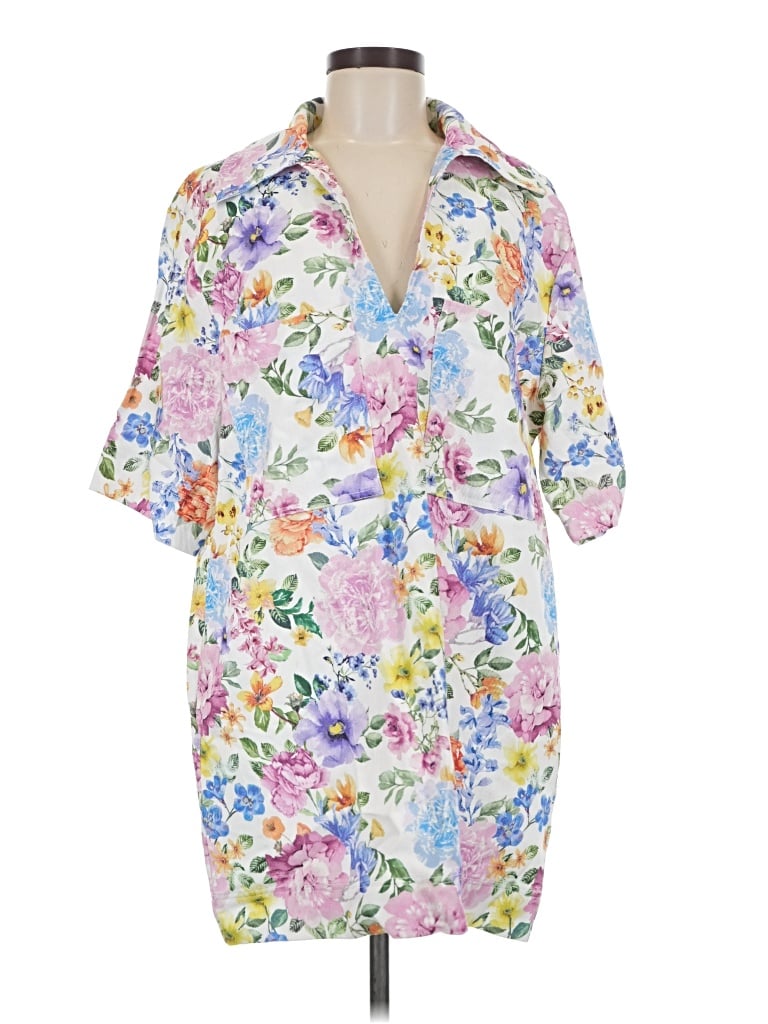 Pre-owned Olivaceous Casual Dress In White