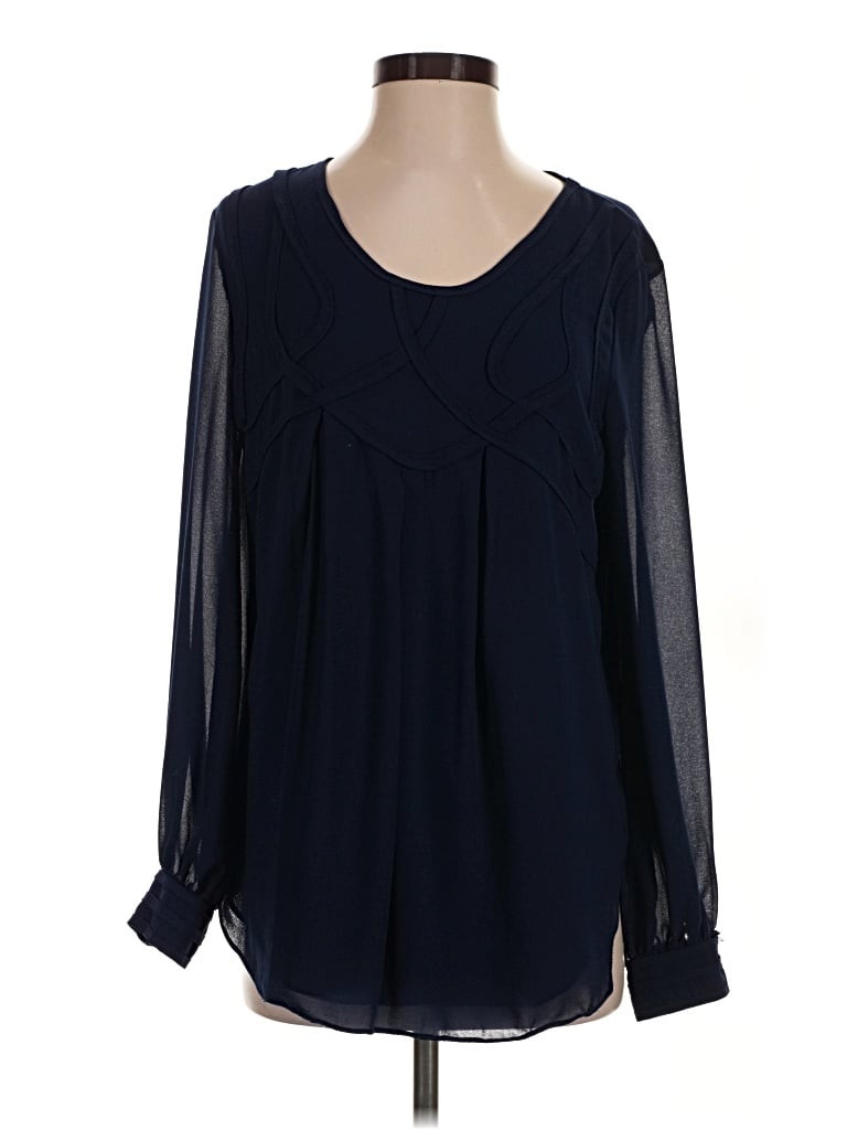 Pre-owned Studio M Long Sleeve Blouse In Blue
