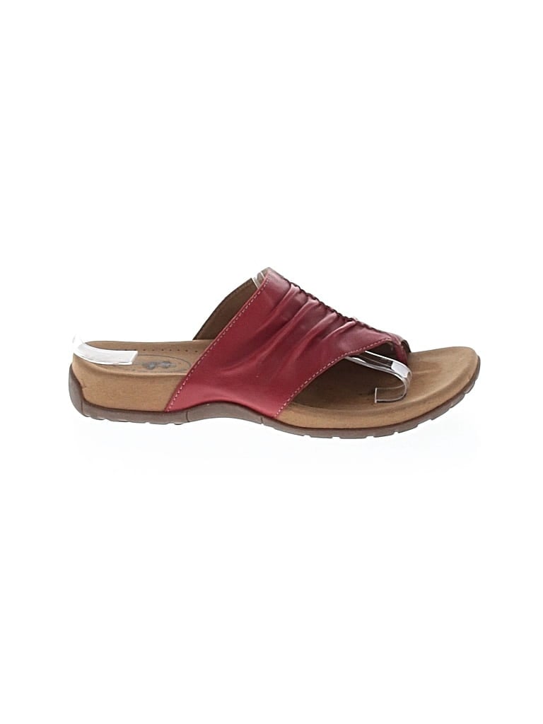 Pre-owned Taos Sandals In Burgundy