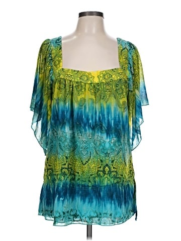 INC International Concepts Short Sleeve Blouse (view 1)
