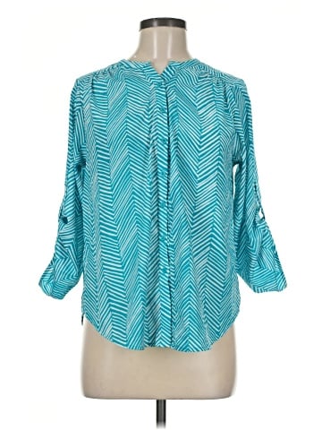 Aqua 3/4 Sleeve Blouse (view 1)
