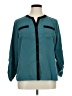Elementz 100% Polyester Color Block Teal 3/4 Sleeve Blouse Size XL - photo 1