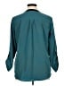 Elementz 100% Polyester Color Block Teal 3/4 Sleeve Blouse Size XL - photo 2