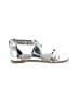Eileen Fisher 100% Leather Silver Sandals Size 8 - photo 1