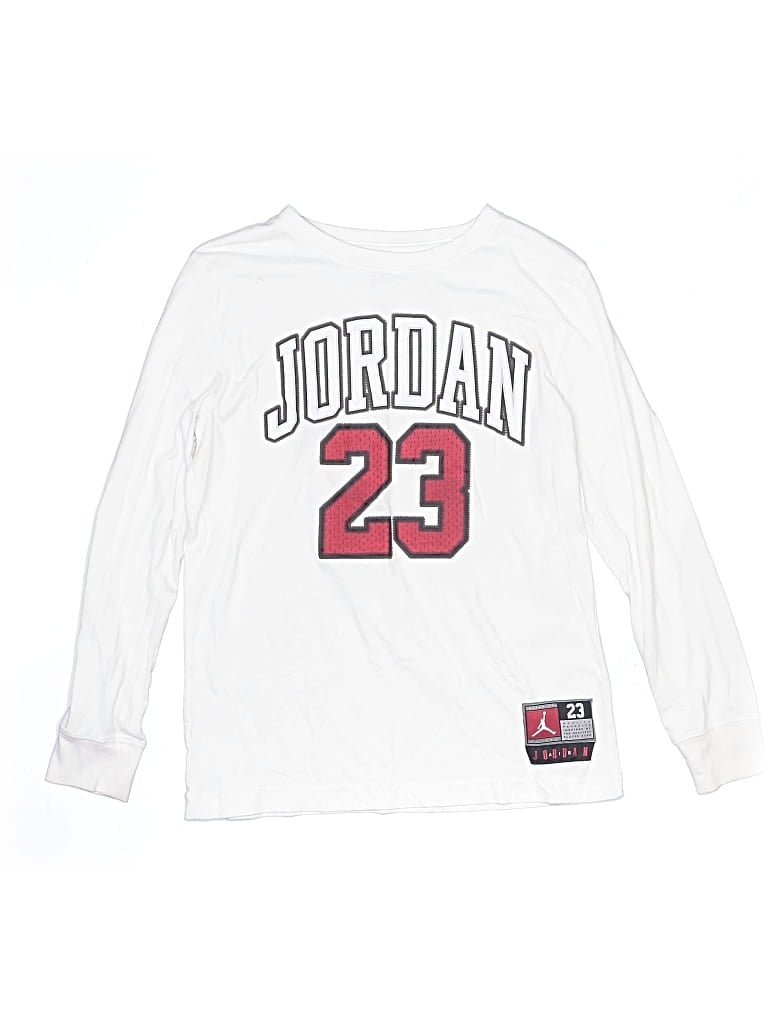 Pre-owned Air Jordan Kids' Long Sleeve T-shirt In White