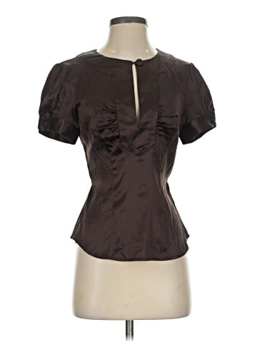 Bebe Short Sleeve Silk Top (view 1)