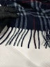 Burberry 100% Lambswool Plaid Checkered-gingham Black Blue Scarf One size - photo 4