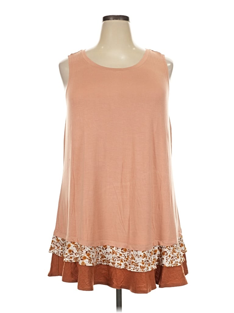 Pre-owned Logo Layers Sleeveless T-shirt In Brown