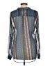 Kut from the Kloth 100% Polyester Print Blue Long Sleeve Blouse Size L - photo 2