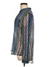 Kut from the Kloth 100% Polyester Print Blue Long Sleeve Blouse Size L - photo 5