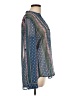 Kut from the Kloth 100% Polyester Print Blue Long Sleeve Blouse Size L - photo 4
