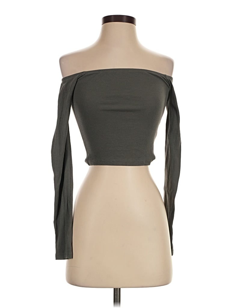 Pre-owned Pull & Bear Tube Top Gray Strapless Neckline Tops