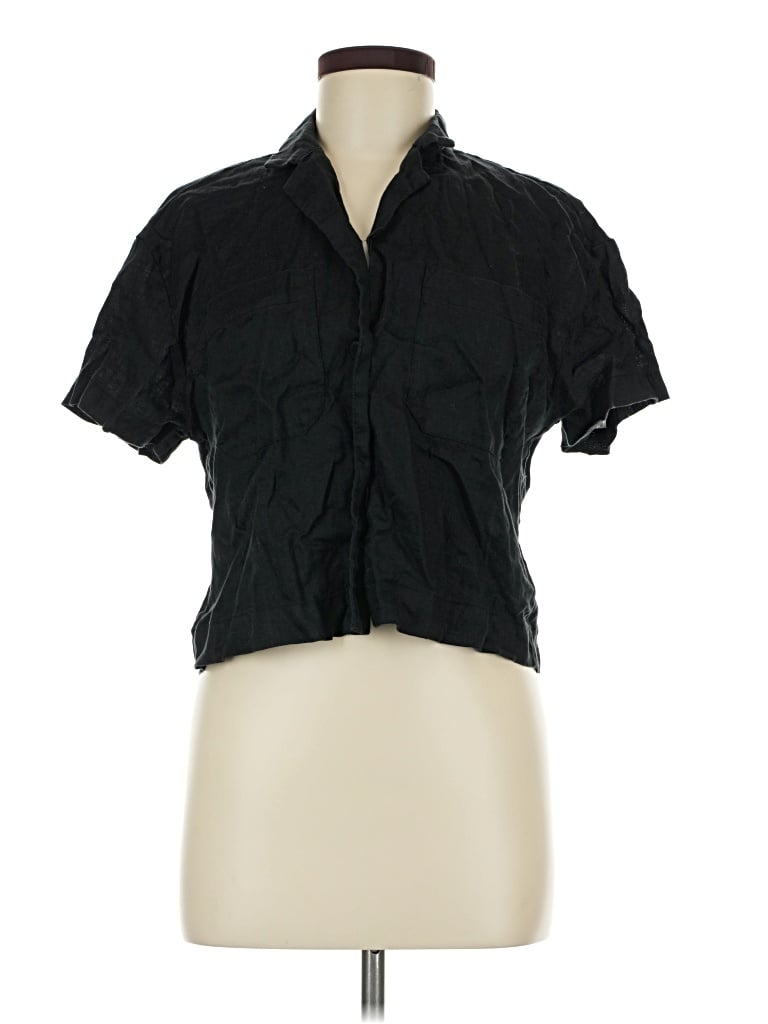 Pre-owned Kookai Short Sleeve Blouse In Black