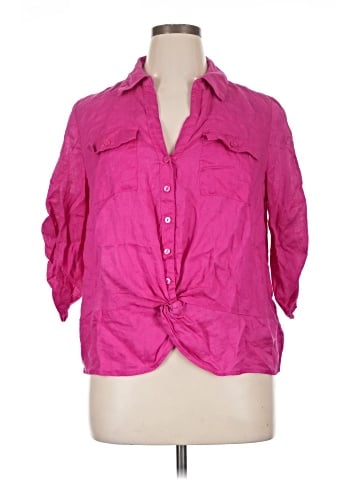 INC International Concepts 3/4 Sleeve Button-Down Shirt (view 1)
