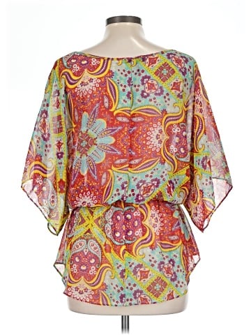 Aqua 3/4 Sleeve Blouse (view 2)