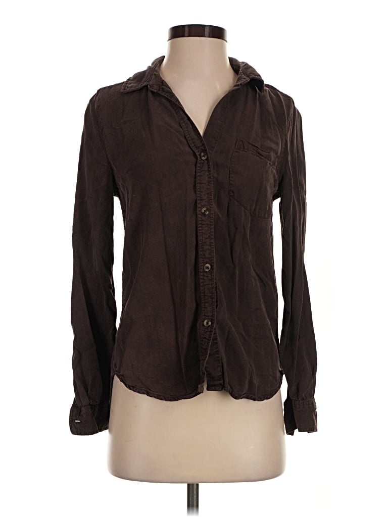 Pre-owned Lola River Long Sleeve Button Down Shirt In Brown