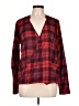 Olive and Oak 100% Polyester Plaid Red Long Sleeve Blouse Size L - photo 1