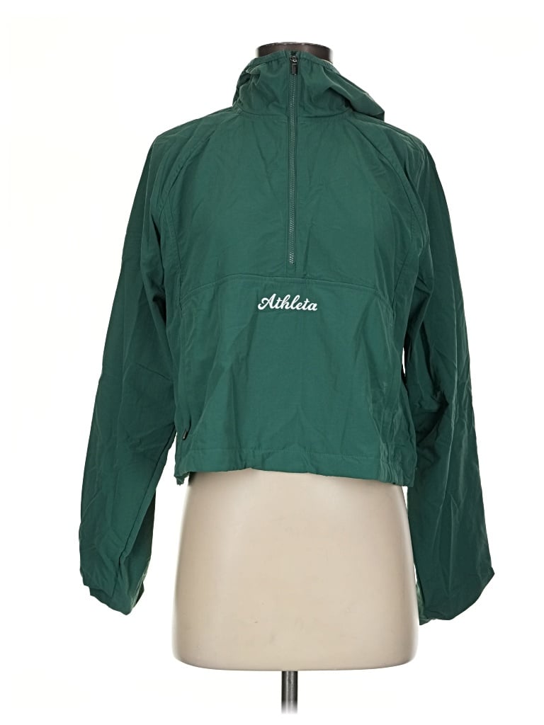 Pre-owned Athleta Windbreaker Jacket In Green