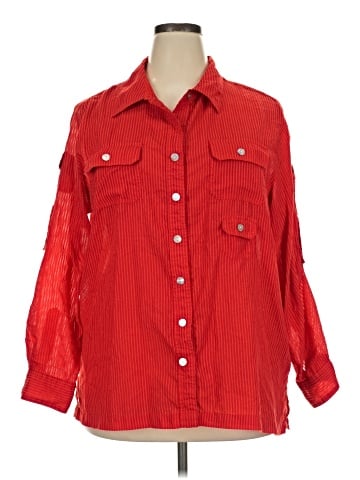 White Stag 3/4 Sleeve Button-Down Shirt (view 1)