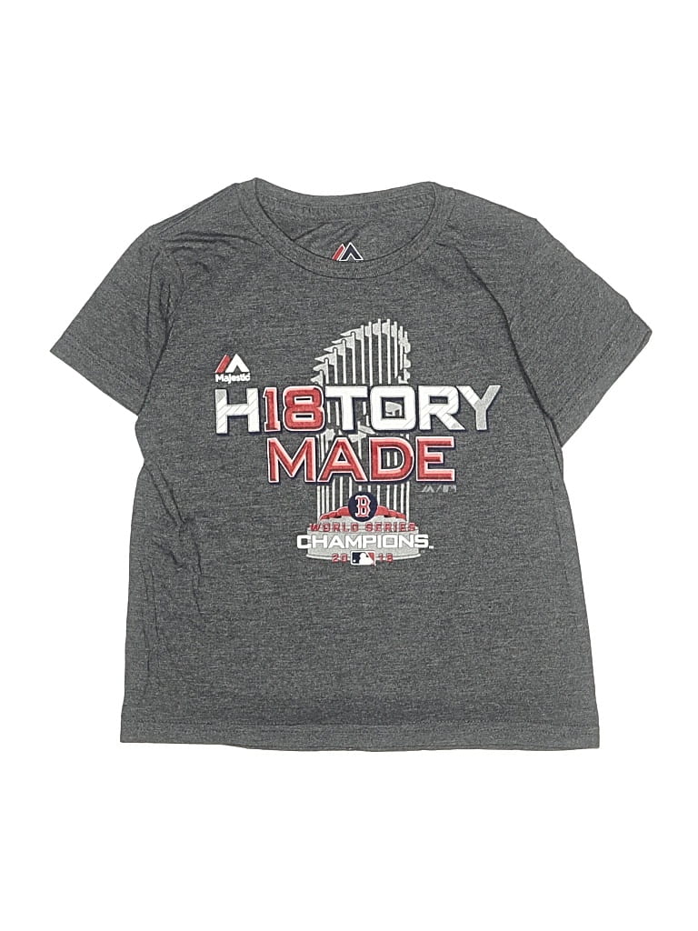 Pre-owned Majestic Kids' Short Sleeve T-shirt In Gray