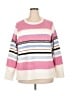Caslon Stripes Pink Pullover Sweater Size XXL - photo 1