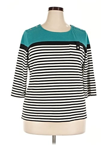 Karen Scott Sport 3/4 Sleeve Top (view 1)