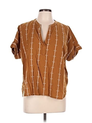 Madewell Lakeline Popover Shirttail Top in Jacquard Stripe (view 1)