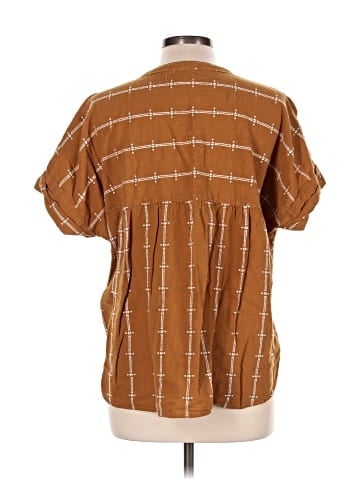 Madewell Lakeline Popover Shirttail Top in Jacquard Stripe (view 2)