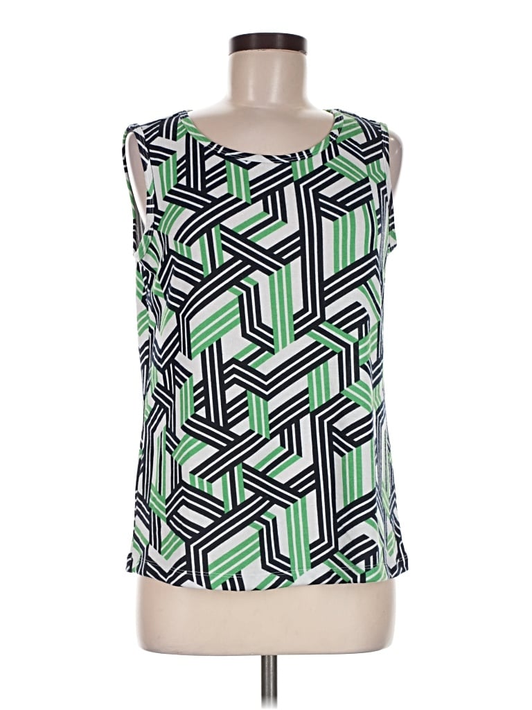 Pre-owned Multiples Tank Top Green Square Neckline Tops