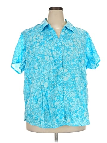 Basic Editions Short Sleeve Button-Down Shirt (view 1)