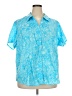 Basic Editions Blue Short Sleeve Button-Down Shirt Size 3X - photo 1
