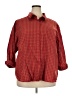 Basic Editions Houndstooth Red 3/4 Sleeve Button-Down Shirt Size 26W - photo 1