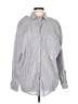 Gap Stripes Silver Long Sleeve Button-Down Shirt Size L (tall) - photo 1