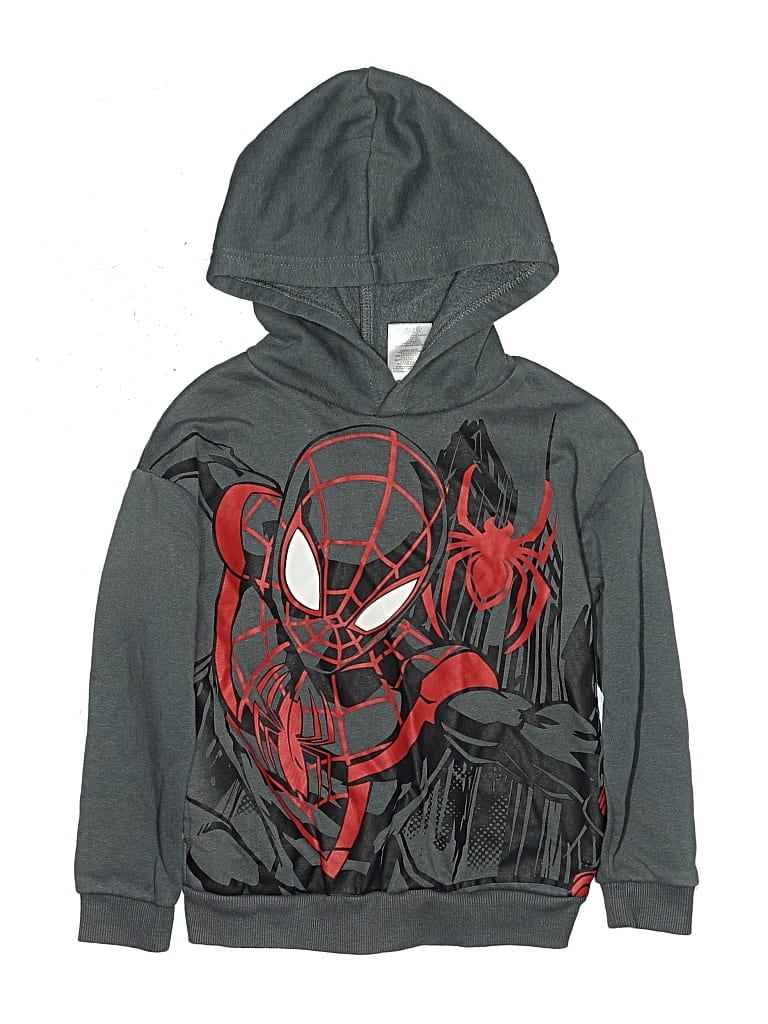 Pre-owned Marvel Kids' Pullover Hoodie In Gray